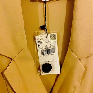 Brand New w/ Tag Beige Mango Blazer Dress in Size Medium and 3/4 Length Sleeves